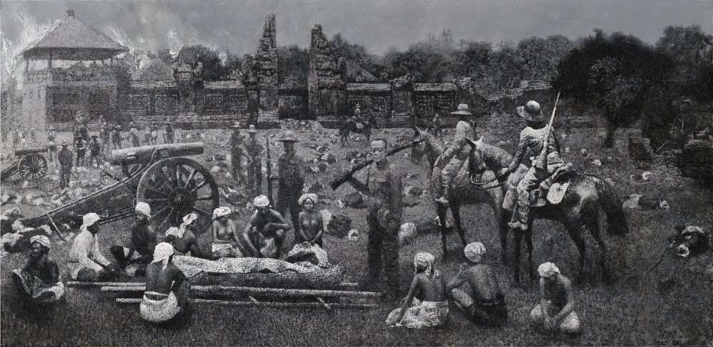 puputan badung, the fall of kingdom 1906 (2015) oleh agung mangu putra / art bali 2018